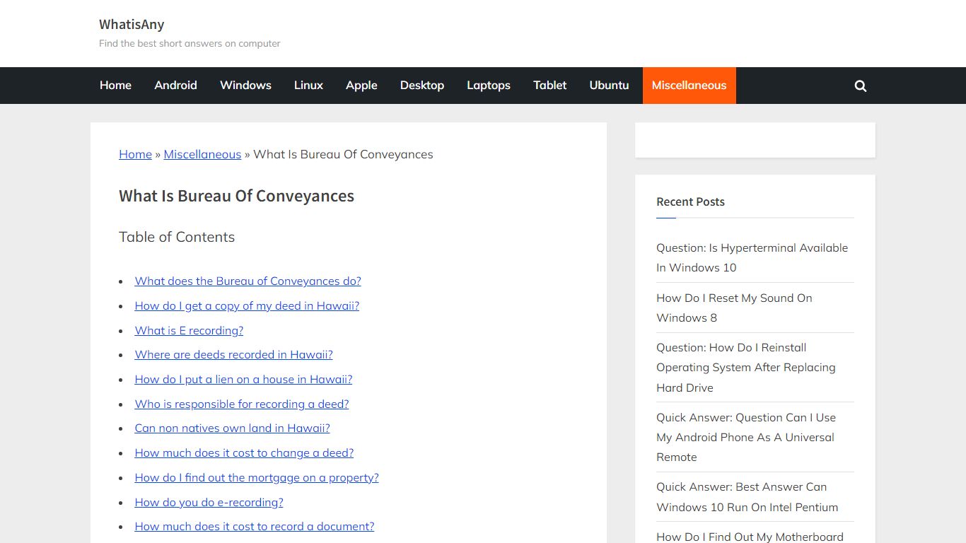 What Is Bureau Of Conveyances - WhatisAny